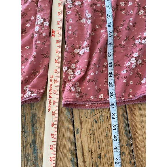 Old Navy Womens Pink Floral-Print Elastic Waist Wide-Leg Pants M Lightweight - Picture 7 of 7